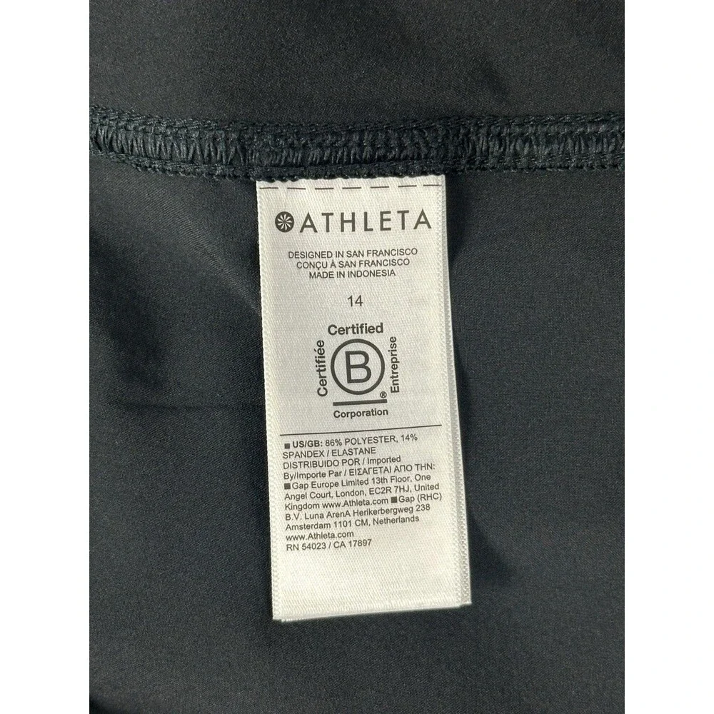 Athleta Brooklyn Heights Cargo Skirt Black Midi Stretch 14 Travel Gorpcore